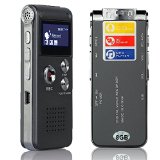 Nestling8GB Steel Version Digital Sound Voice Recorder Grey Dictaphone MP3 Player Record with Bulit-in Rechargetable Battery-Supports MP3WMAWAV AudioA-B Repeat Function for Recording Phone CallsConversationsMeetingsStudents Learning