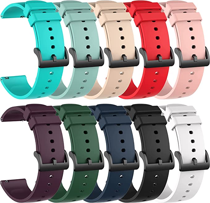 Watch Bands Compatible with Amazfit GTS 3/GTS/GTS 2 Mini/GTS 2/GTS 2e/GTR 42MM,Wristband Silicone Quick Release Replacement Bands Waterproof Sport Straps for Amazfit GTS 3 Smartwatch Accessories