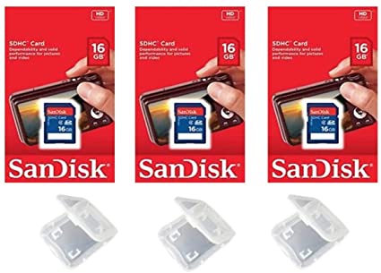 Lot of 3 SanDisk 16GB SD SDHC Class 4 Flash Memory Camera Card SDSDB-016G-B35 Pack   ( 3 Jewel Cases ) …