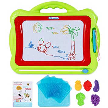 SGILE Large Magnetic Drawing Board for Toddler Kids Preschooler, 16.5X13.2  Erasable Non-Toxic Magna Doodle Drawing Sketching Pad Tablet for Writing Painting Drawing Learning Development, Green