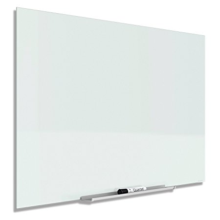 Quartet Glass Dry Erase Board, Magnetic, 39" x 22", White Surface, Frameless Whiteboard / White Board, InvisaMount (G3922IMW)