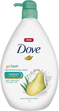 DOVE body wash GO Fresh Pear and Aloe Vera, 33.8 OZ / 1 Liter