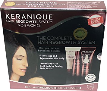 Keranique Complete Hair Regrowth System For Women (Shampoo, Conditioner, Treat Spray, Regrowth Treatment)