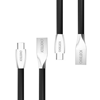 USB-C Cable, CHOETECH 2 Pack[4ft/1.2M] Premium TPE Jacket USB C to USB A Cable with 56k ohm Resistor for One Plus 3, LG G5, HTC 10 and Other Type-C Supported Devices(Black)