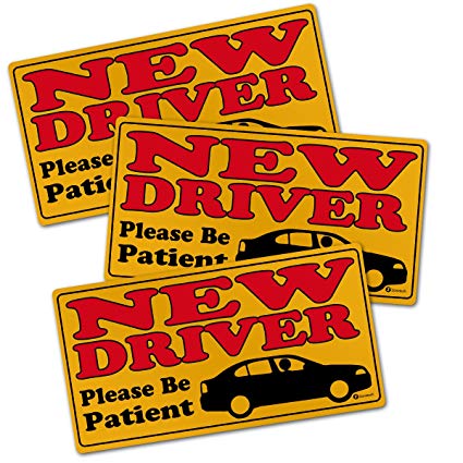 Zone Tech New Driver Please Be Patient Automotive Car Vinyl Magnet REFLECTIVE Set of 3