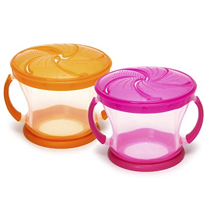 Munchkin 2 Piece Snack Catcher, Pink/Orange