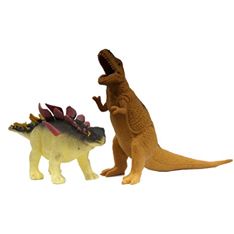 Dinosaur Toys,FEIDIAN,Dinosaur Figure Christmas Gift soft-touch stretchable made of TPR material and EPS filling material ,absolutely environmental material.1 pack of 2: Tyrannosaurus & Segosaurus
