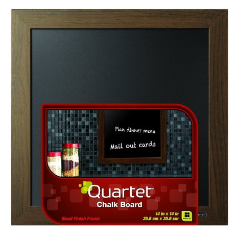 Quartet Chalkboard, 14 x 14 Inches, Wood Finish Frame (90006)