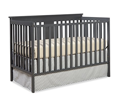 Stork Craft Mission Ridge Fixed Side Convertible Crib, Gray