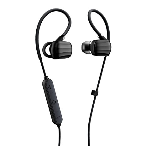 GGMM Wireless Bluetooth Sports Headphones, In Ear Waterproof Earphones Earbuds with Earhook Memory Wire, APT-X Technology, CVC 6.0 Noise Reduction, Ipx4 Waterproof and Microphone, Supports 6 Hours Hands Free for iOS and Android Device