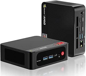 Beelink Mini PC, AMD Ryzen 7 5800H(8C/16T, up to 4.4GHz), 16GB DDR4 500GB M.2 NVMe SSD, SER5 Pro Mini Desktop Computer Support 4K@60Hz Triple Display/Dual HDMI/Type-C/WiFi 6/BT5.2/Gaming/Office/Home