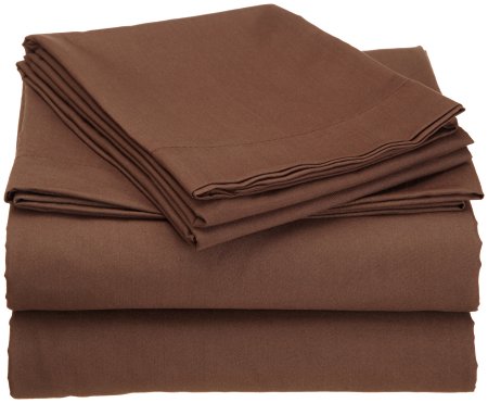 Cathay Home Fashions Luxury Silky Soft Brushed Microfiber Queen Sheet Set, Chocolate