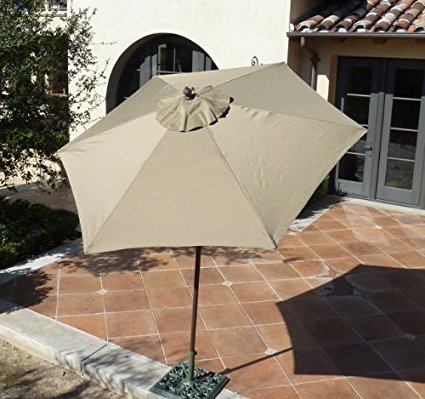 7.5ft aluminum market umbrella with crank & Tilt function - Taupe