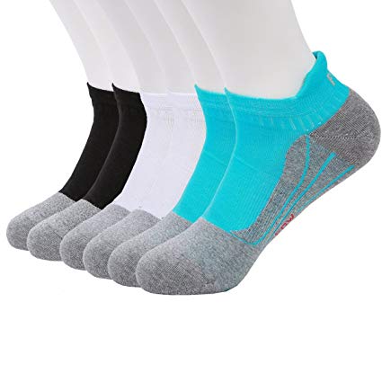 Feetalk Odor Resistant Cushioned Ankle Tab Sock 6 Pack Running Compression Arch Support Athletic Low Cut Socks