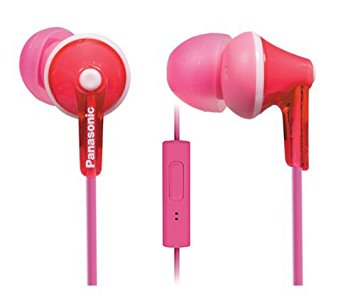 Panasonic ErgoFit  In-Ear Earbuds Headphones with Mic/Controller RP-TCM125-P (Pink)