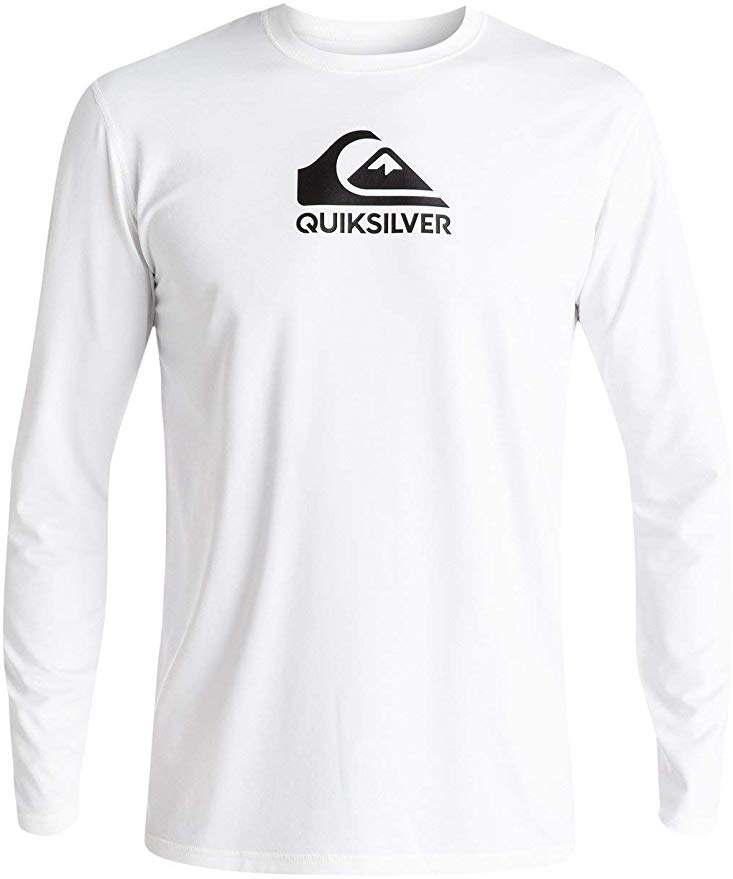 QUIKSILVER Men's Solid Streak Long Sleeve Rashguard UPF 50  Sun Protection