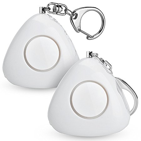 2 Pack ANRUI 120dB Personal Alarm - LED Flashlight, SOS Emergency Keychain Safety Alarm for Women, Kids, Students, Night workers, Explorer Anti-theft Alarm Policeman Recommend (White)