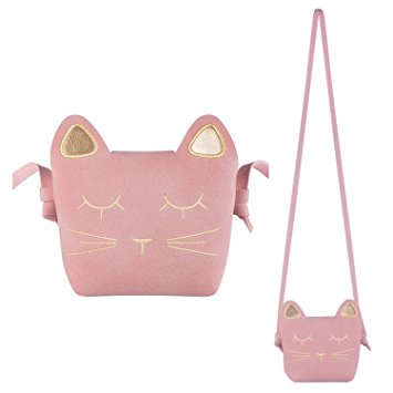 Deoot Little Girls Purses Pink Cute Cat Shoulder Crossbody Bag for Kids,Toddler,Girls