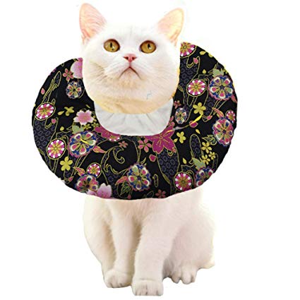 ANIAC Pet Adjustable Comfy Cone Soft Recovery Protective E-Collar Post Surgery Stress-Free Collar from Surgery,Wound Healing for Cats