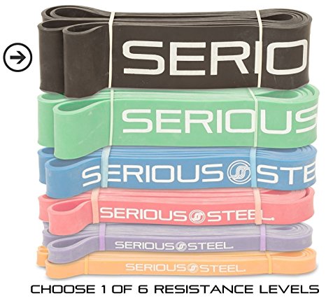 Serious Steel Black #5 Assisted Pull-Up Band, Resistance & Stretch Band | Powerlifting Bands | Top Rated and Most Durable Pull-Up Assist Bands! (Single unit) 41"L