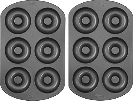 Non Stick Donut Pan - 6 Cavity Donut Maker for Healthy Homemade Baked Donuts and Bagels by Wilton/Paksh - Set of 2