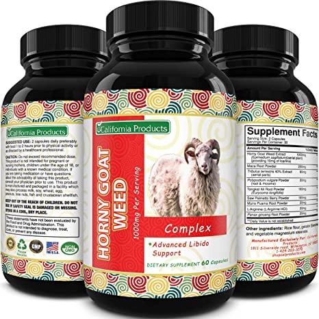 Horny Goat Weed For Women and Men - Herbal Complex Blend Supplement with Saw Palmetto Extract Ginseng Maca Root and Tongkat Ali Powder - Mens Prostate Health Supplement with Horny Goat Weed Extract