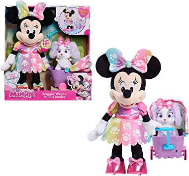 Just Play Minnie Mouse Waggin' Wagon Feature Plush Plush Animated, Ages 3 Up, Multi-Color