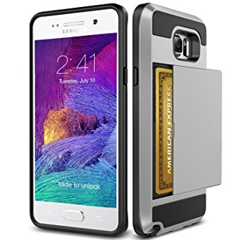 Note 5 Case, TekSonic Samsung Galaxy Note 5 Case (Silver) Armor Series [Card Slide Slot][Drop Protection][Heavy Duty][Wallet] Full Cover Protection Tough Case for Samsung Galaxy Note 5 (Silver)