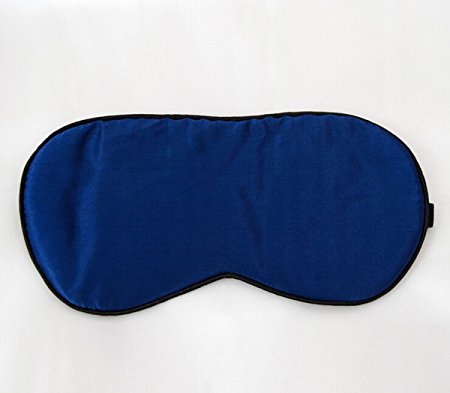 The Wolf Moon® Natural Silk Sleep Eye Mask & Eye Pillow for Dry-eye Sufferers, Super-smooth Eye Shades for Sleeping & Travel Anywhere Anytime BLUE