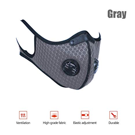 Sports Washable Dust Masks, Reusable Masks with Filters, Activated Carbon Dustproof Face Mask for Woodworking, Running, Cycling, Outdoor Activities, Black Unisex.