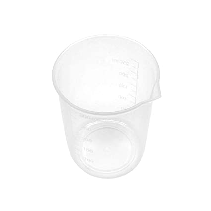 Antrader Kitchen PP Measuring Cup Scientific Plastic Graduated Beaker Transparent 250ml