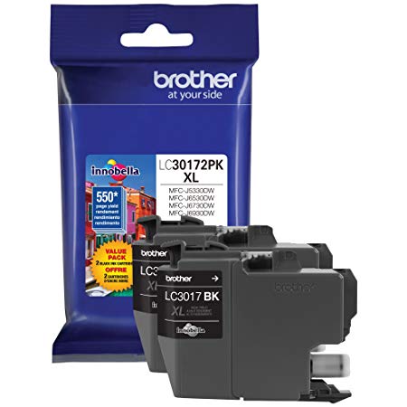 Brother Printer LC30172PK High Yield XL Black Ink Cartridge-2 Pack