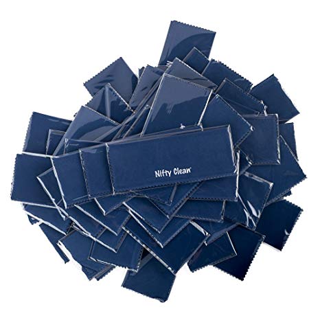 Pack of 50 - Nifty Clean Reusable Microfiber Cloth, Blue
