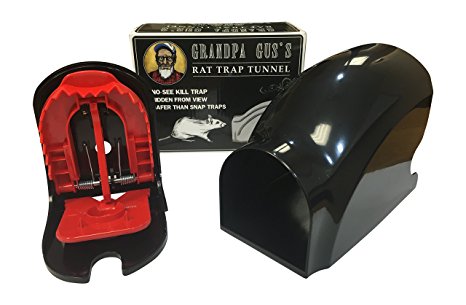 Grandpa Gus’s Rat Snap Trap Tunnels - No See Indoor Outdoor For Bait - 2 PK
