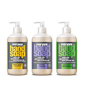 Everyone Hand Soap Variety Pack, Meyer Lemon, Lavender Coconut, and Spearmint Lemongrass, 12 oz (Pack of 3)