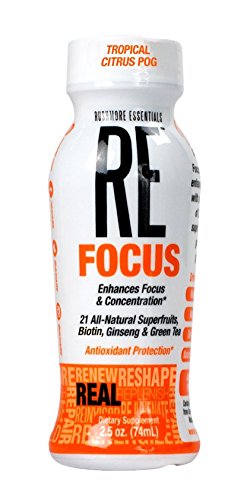 RE Refocus Natural Energy Shot to Focus Your Mind and Enhance Concentration, 2.5 Ounce, 12 Count