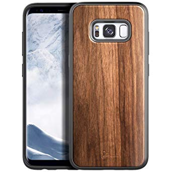NageBee Case for Samsung Galaxy S8, [Real Natural Walnut Wood], Ultra Slim Protective Bumper Shockproof Phone Case (Every Piece is Unique) -Wood
