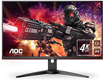 AOC Gaming U28G2AE - 28 Inch 4K UHD Monitor, 60Hz, 1ms, IPS, AMD FreeSync, Speakers, Game Modes (3840 x 2160, 300 cd/m², HDMI 2.0/DP1.2)