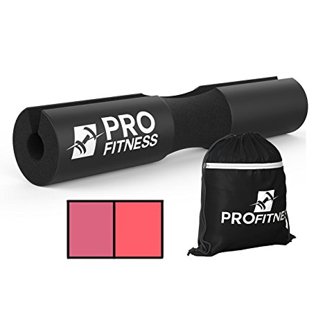 ProFitness Barbell Pad Squat Pad- Shoulder Support for Squats, Lunges & Hip Thrusts - For Olympic or Standard Bars