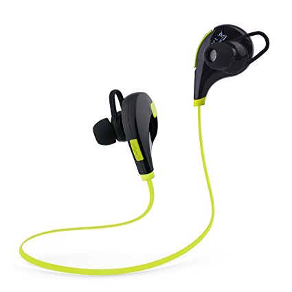 Tecart Racer A1 Bluetooth Headphones Wireless In-Ear Sports Earbuds w/Built-in Mic Sweatproof Headsets HD Stereo Noise Cancelling Headphones (GREEN)