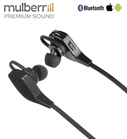 NEW - Mulberriii Xi Bluetooth Headphones Apple Style Ear Tips 2016 Model Small Lightweight ComfortableEASY Microphone Noise Canceling Sport Sweatproof Your Bluetooth COMPANION