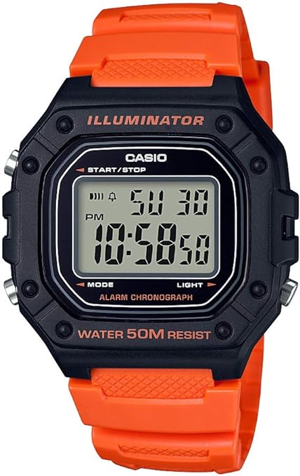 Casio Men's W-218H-1AVCF Classic Digital Display Quartz Black Watch