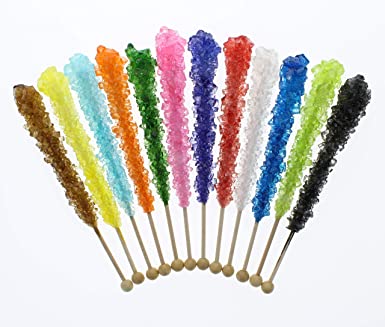 24 Pack Assorted Rock Candy Crystal Sticks, 11 Flavors - FREE GUIDE: How to Build a Candy Buffet Table Included with each purchase