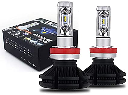 Promax X3 LED Headlight Bulbs Tri-Color All-in-One Conversion Kit for low beam foglight fit Size H11 (H8,H9,H16) - Color: Incandescent(4300K), Cool White(6000K), Lightning Blue(8000K)