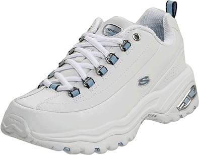 Skechers Sport Women's Premium Sneaker,White/Blue,7 W US