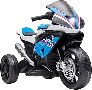 Aosom Kids Electric Ride-On Motorcycle Toy 3-Wheels 6V Battery Powered Motorbike with Music for 18-60 Months Old Girls and Boys, Blue