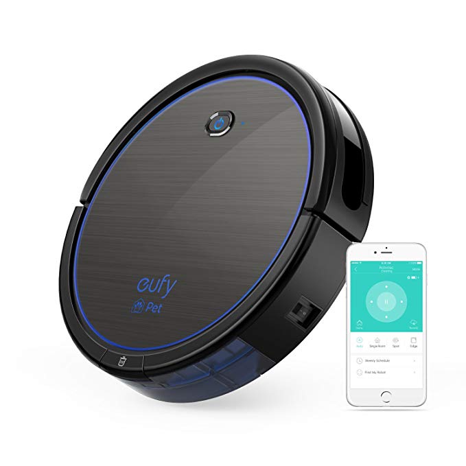 Eufy BoostIQ RoboVac 11c Pet Wi-Fi Connected, 1200Pa Max High Suction, 3-Point Cleaning System, Self-Charging Robotic Vacuum Cleaner (Black)