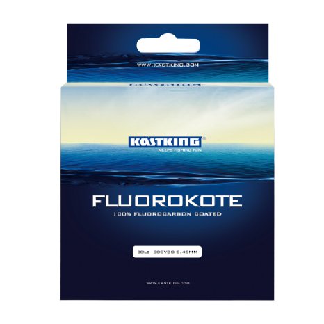 KastKing FluoroKote Fishing Line - 100% Pure Fluorocarbon Coated - 300Yds/274M Premium Spool - Upgrade from Mono and Perfect Substitute for Solid Fluorocarbon Line - 2015 ICAST Award Winning Brand [2016 New Release Sale]