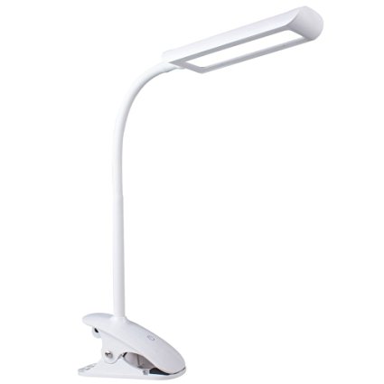Dimmable Desk Lamp, Stoog 7W Eye Care LED Clip-on Lamp, Features Flexible Gooseneck and 3 Level Brightness Touch Sensitive Switch