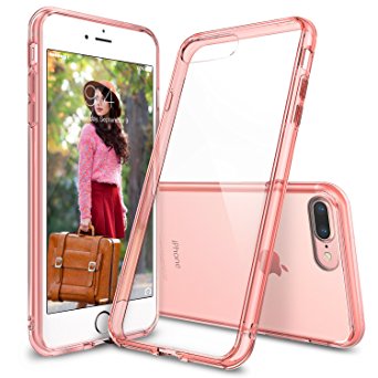 iPhone 7 Plus Case, Ringke [FUSION] Crystal Clear PC Back TPU Bumper [Drop Protection/Shock Absorption Technology] Raised Bezels Protective Cover For Apple iPhone 7 Plus 2016 - Rose Gold Crystal